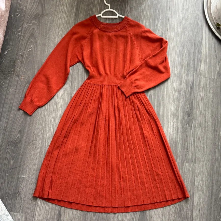 پیراهن بافت نارنجی آجری