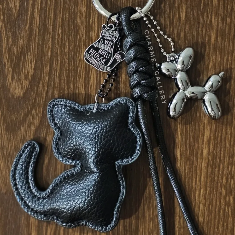 چارم بگ چرم گربه مشکی