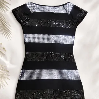 لباس مجلسی مشکی پولکی