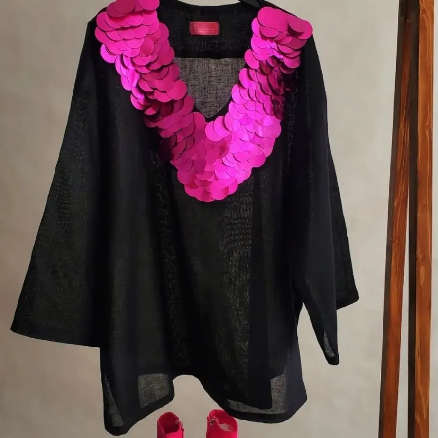 شومیز نخی پولکدوزی شده