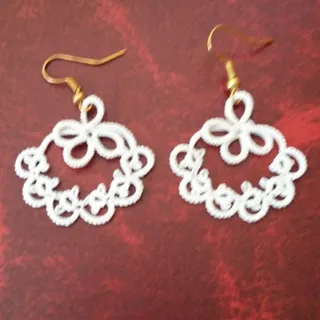 گوشواره دستبافت گیپوربافی