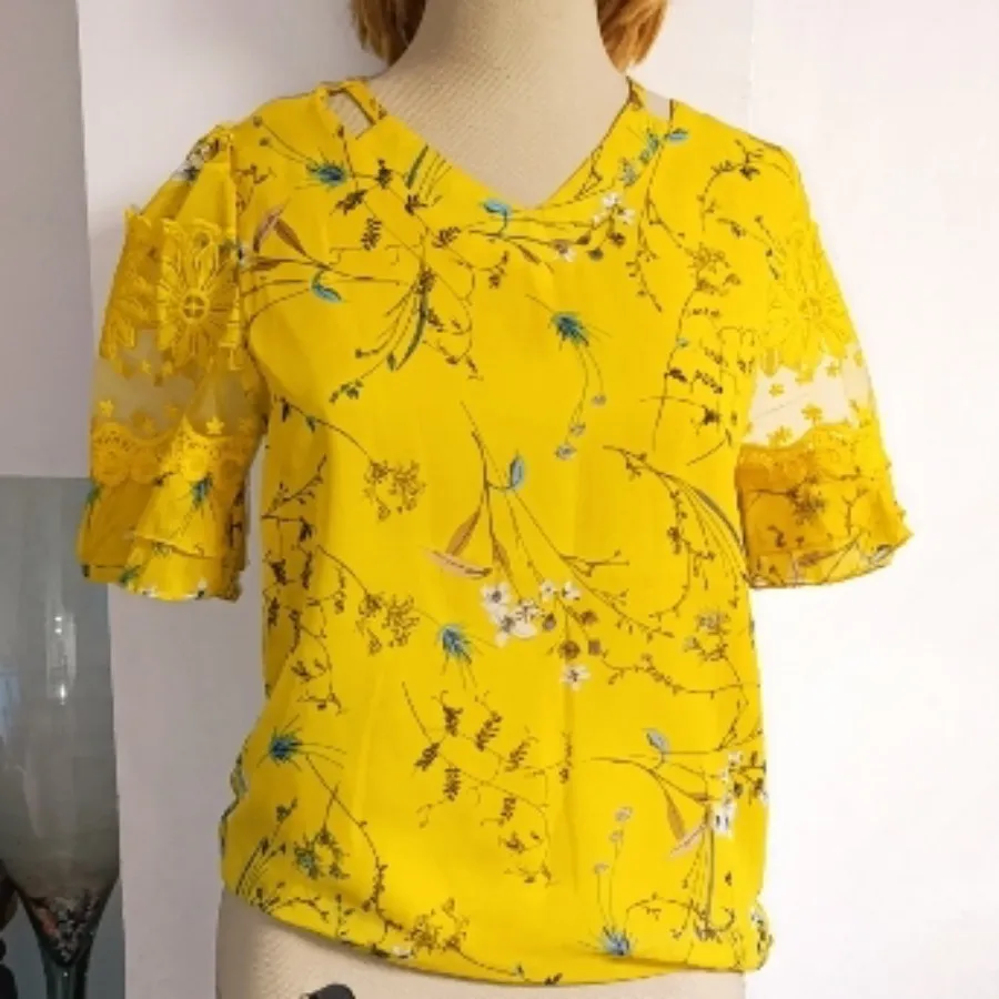 شومیز زرد مجلسی