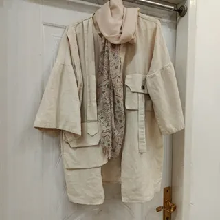 ست مانتو کتان و شال