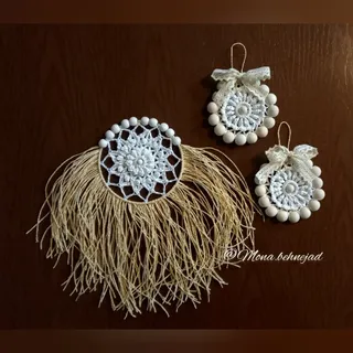 دیوارکوب رافیا و چوب