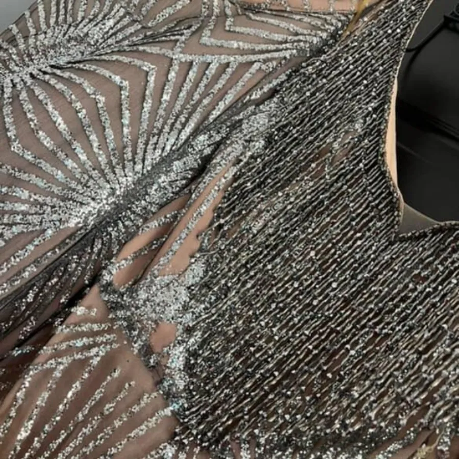 پیراهن مجلسی نقره ایی