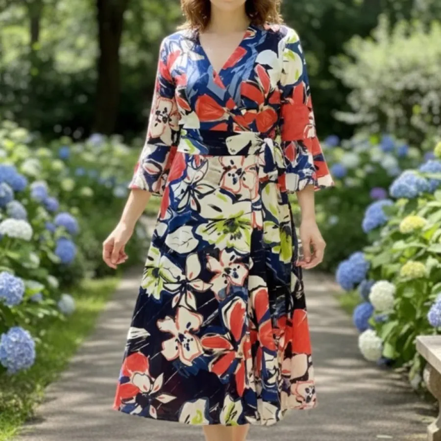 پیراهن کرپ آستردار