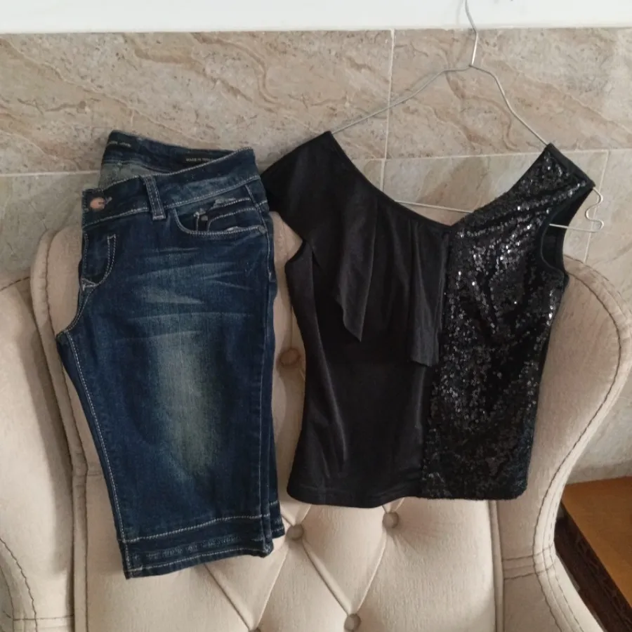 تاپ وشلوارک جین