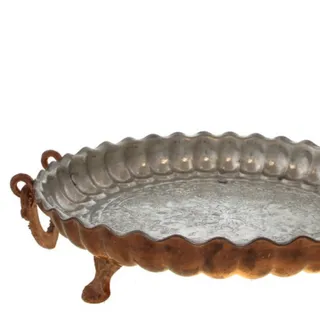 ظرف سرو پایه داری مسی