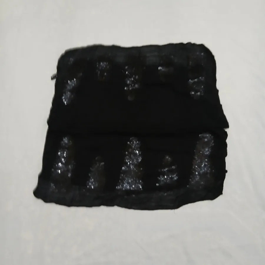 شال مشکی با پولک مشکی