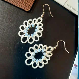 گوشواره دستبافت گیپوربافی