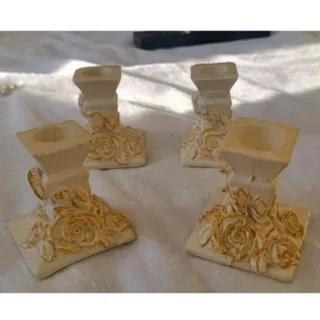 یک جفت شمعدان  گل رز