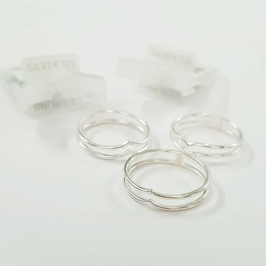 انگشتر نقره 925 دو ردیفه