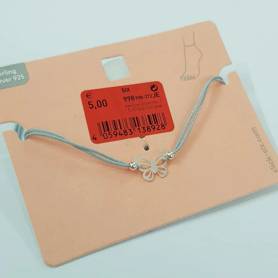 پابند آویز پروانه نقره