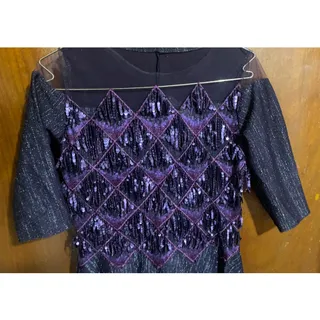 پیراهن زردوزی بنفش