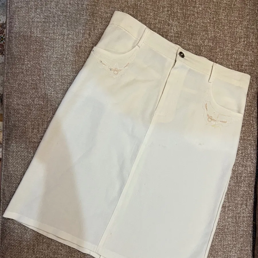 دامن کتان نخ شیری