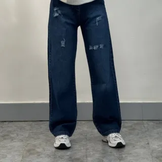 شلوار نیم بگ سرمه ای