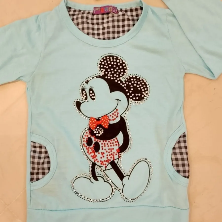 بلوز نخی نگیندار میکی موس