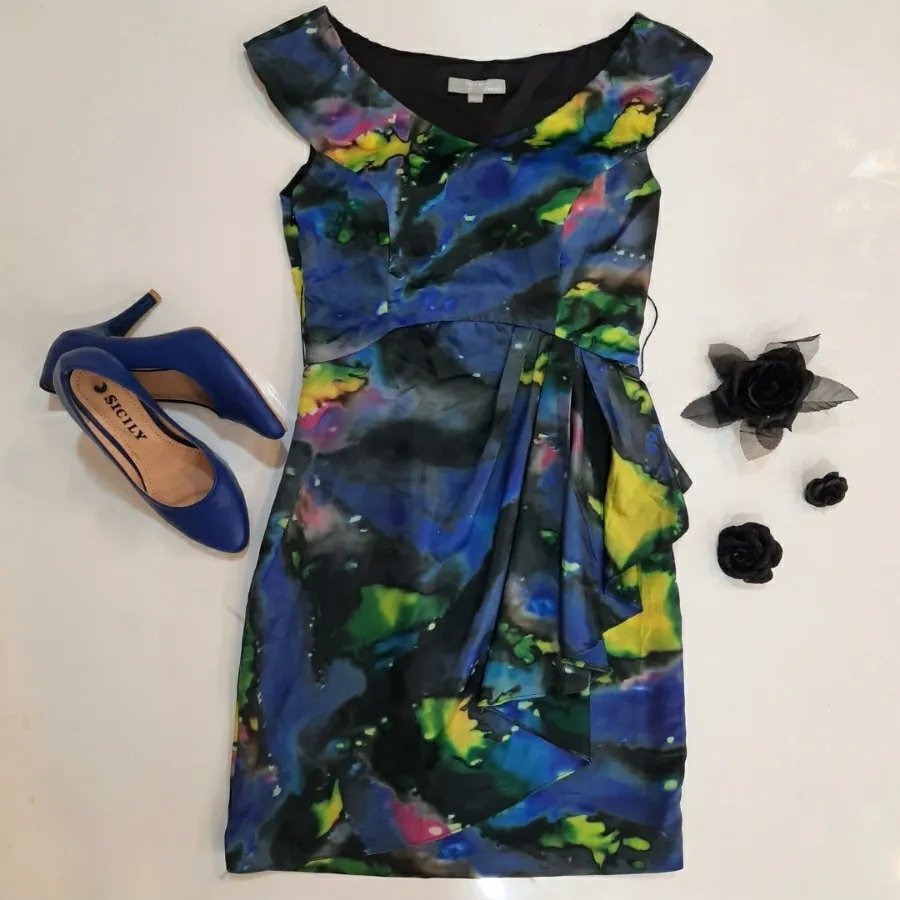 پیراهن ساتن کهکشانی