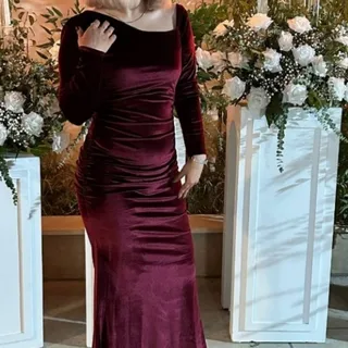 پیرهن مخمل زرشکی