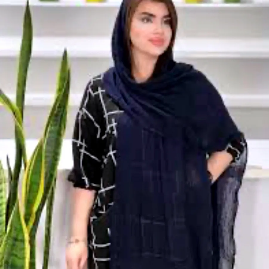 شال نخی نونو رنگ‌ ذغالی