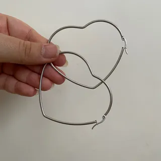 گوشواره قلبی استیل بزرگ