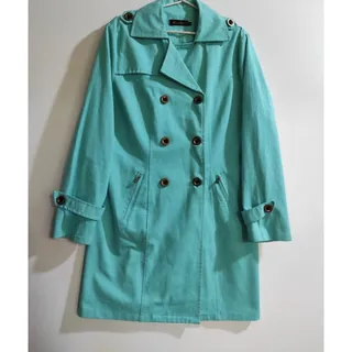 مانتو پاییزی فیروزه ای