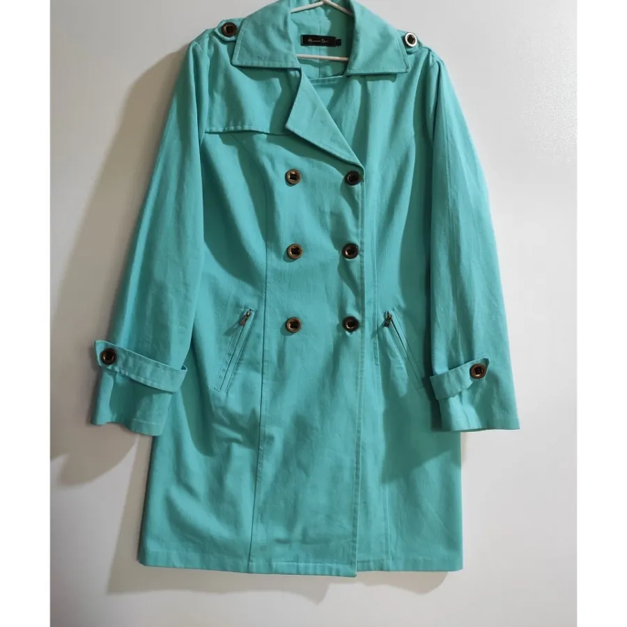 مانتو پاییزی فیروزه ای