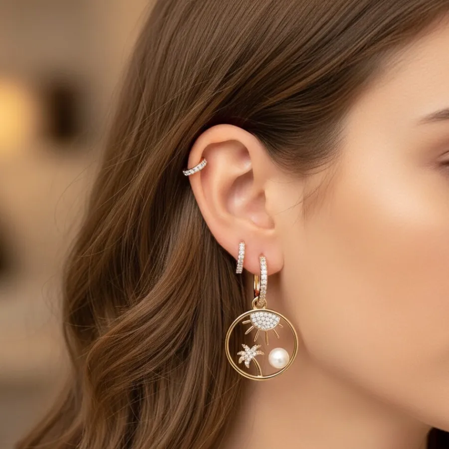 گوشواره لنگه به لنگه فشن