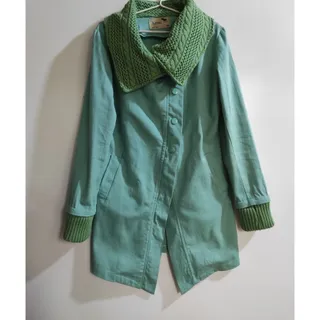 مانتو پاییزی یقه بافت