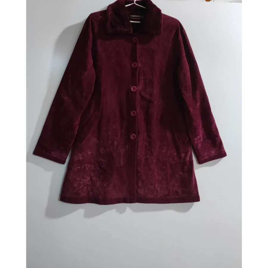 پالتو زرشکی مخمل کوبیده