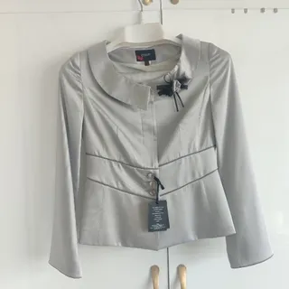 ست کت و دامن طوسی-نقره‌ای