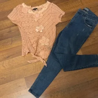 شلوار لی وبافت ظریف