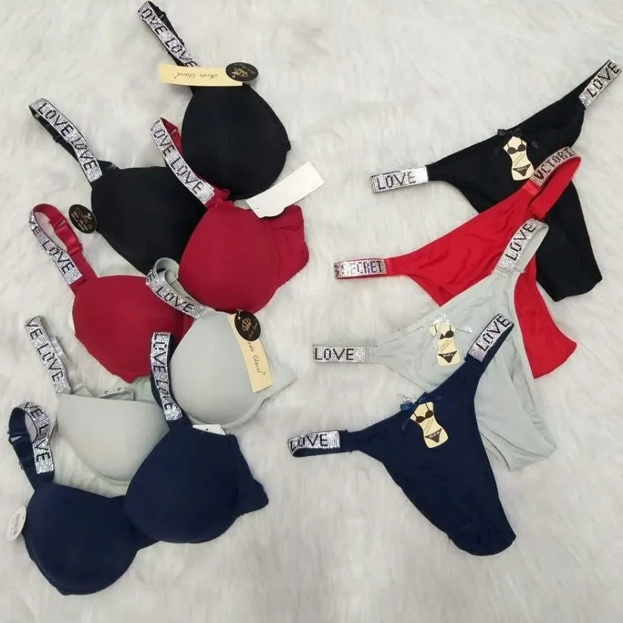 ست سوتین وشرت بند نگینی م