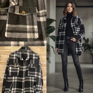 شومیز چهارخونه اورسایز