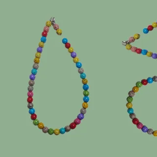 گردنبند مهره ای درشت رنگی