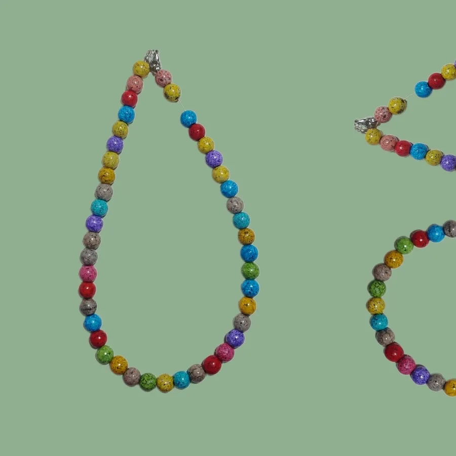 گردنبند مهره ای درشت رنگی