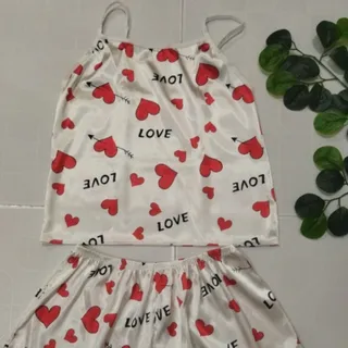 ست تاپ شورتک ساتن زنانه