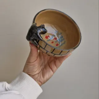 کاسه سفالی دست ساز