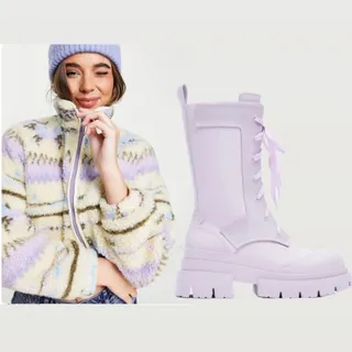 بوت بنفش کمرنگ zara