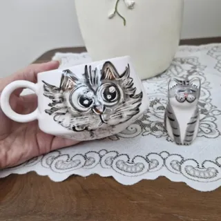 ست ماگ و نمکدان گربه