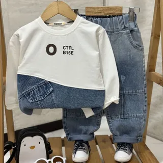 ست بلوز شلوار جین پسرونه