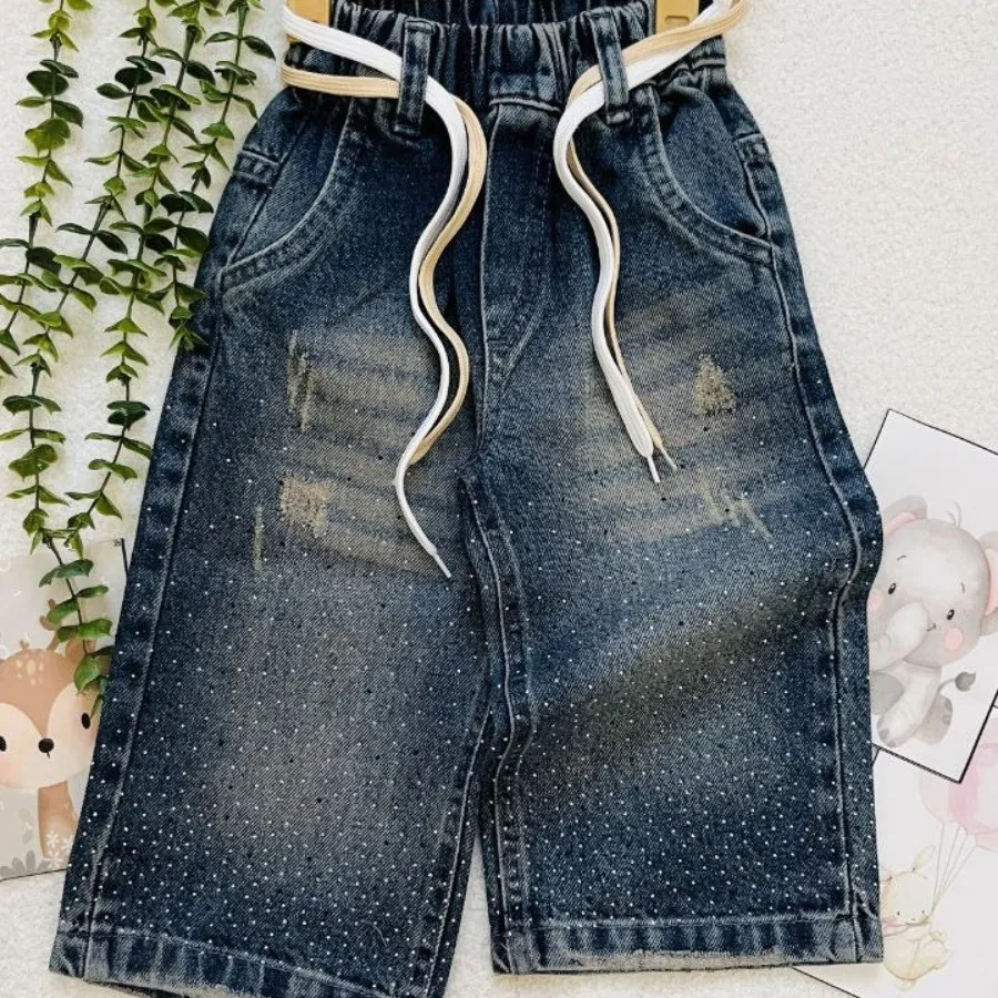 شلوار بگ نگین دار دخترونه