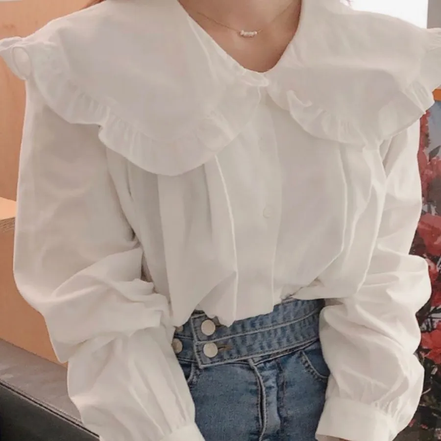 شومیز یقه پینترستی سفید