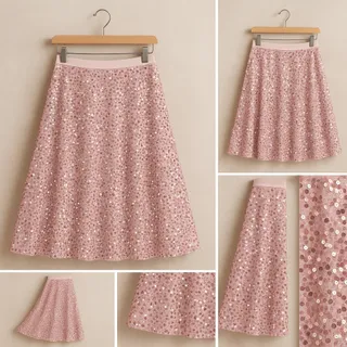 دامن مخمل پولکی