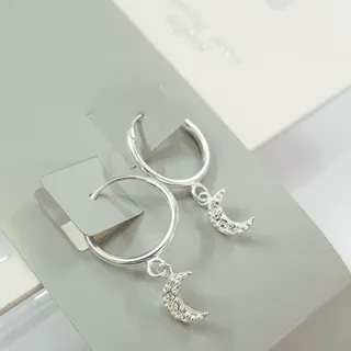 گوشواره نقره 925 آویز ماه