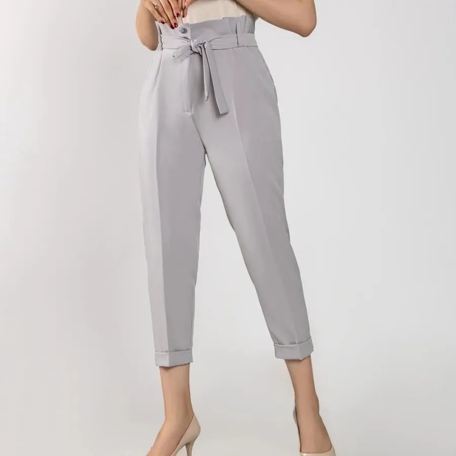 شلوار مازراتی کمرکش طوسی