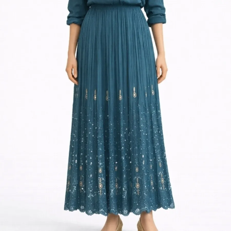 دامن حریر پولکدوزی