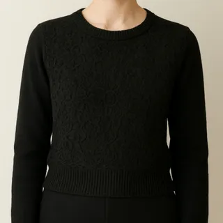 بافت مشکی گل برجسته