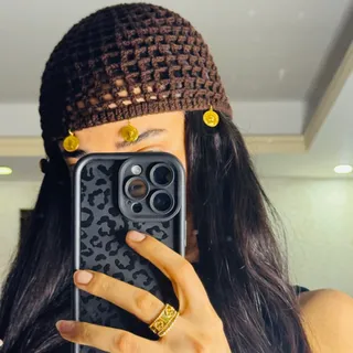 کلاه بافت قهوه ای