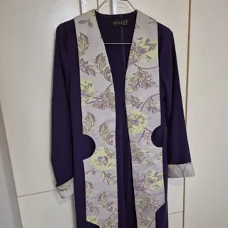 مانتوی بلند ترک بادمجونی